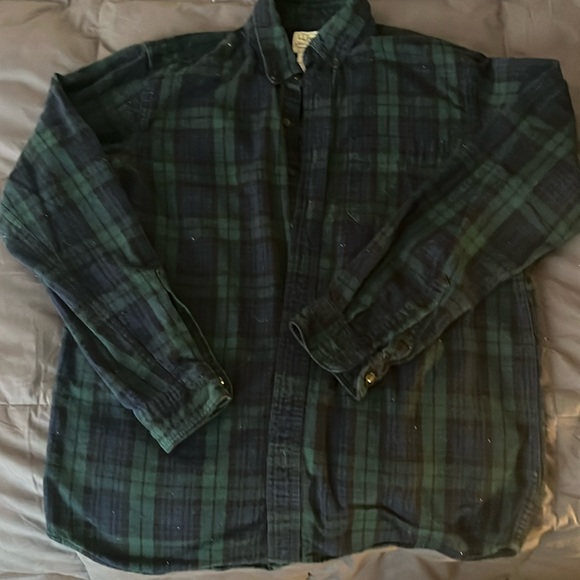 Men's Scotch Plaid Flannel Shirt, Traditional Fit Tall Medium - Picture 3 of 5